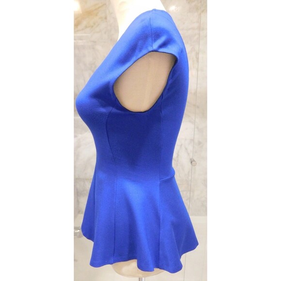 Women's WILFRED Royal Blue Cap Sleeve V-Neck Rayon Blend Top XXS - Picture 3 of 6